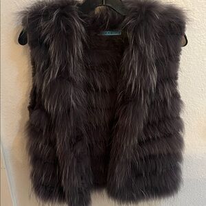 Alice + Olivia Dark Fur Vest